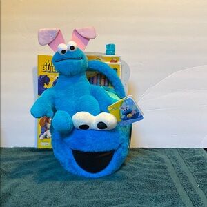 Cookie Monster Plush Easter Filled Basket NWT